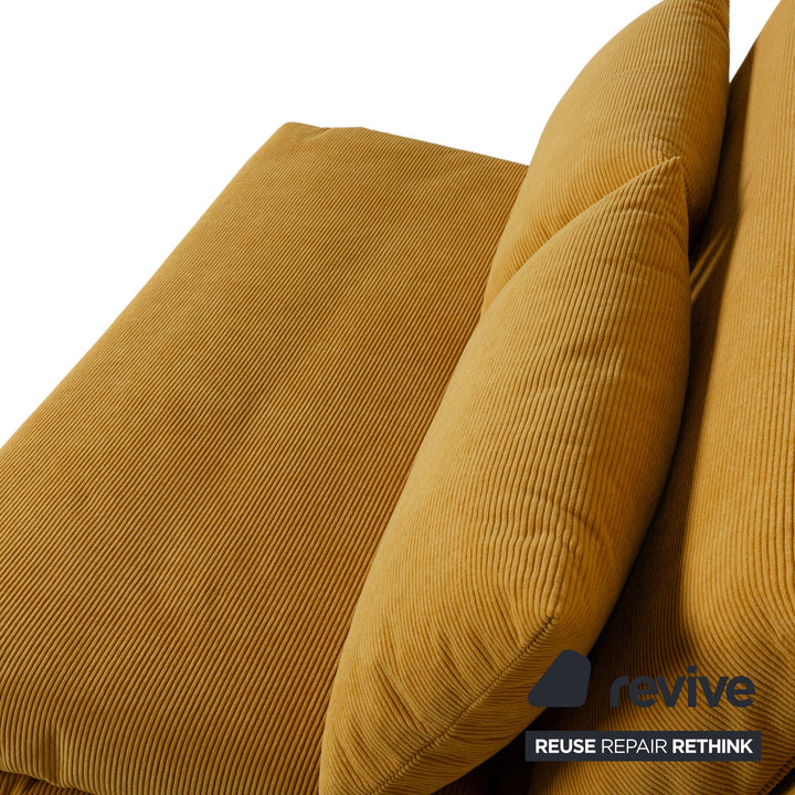 Ligne Roset Multy Fabric Two-Seater Yellow Sofa Bed Couch Reupholstery
