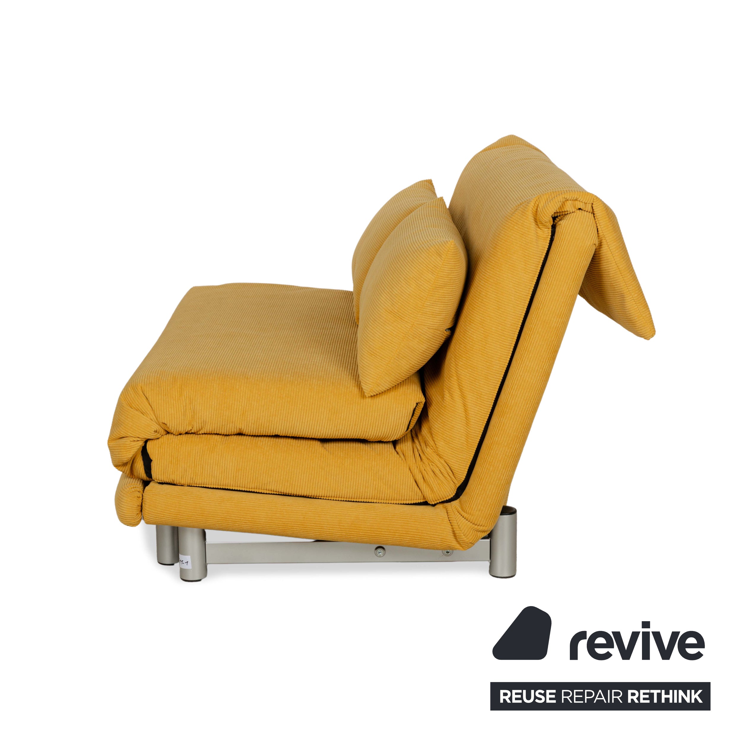 Canapé-lit deux places en tissu jaune Ligne Roset Multy, rembourrage