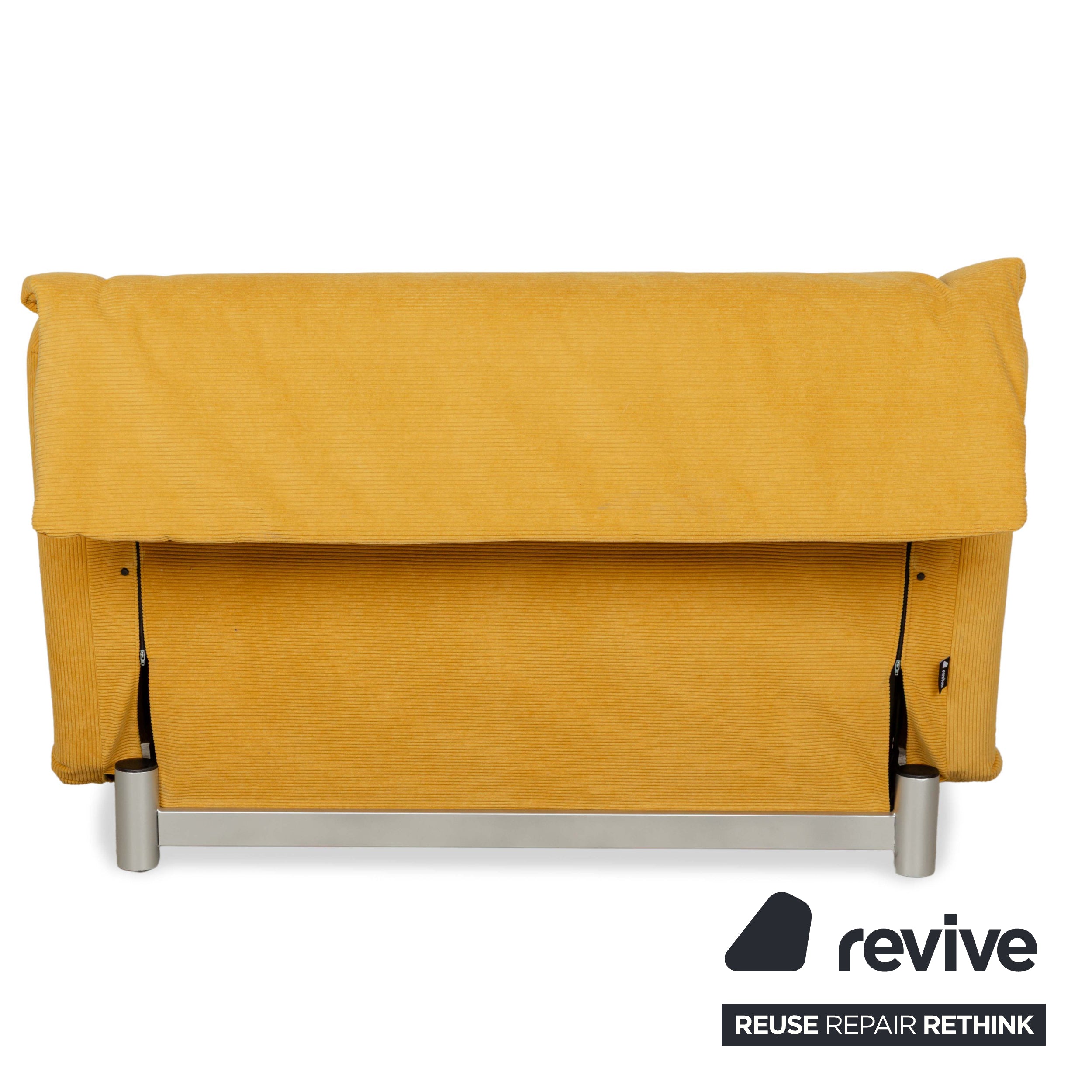 Canapé-lit deux places en tissu jaune Ligne Roset Multy, rembourrage