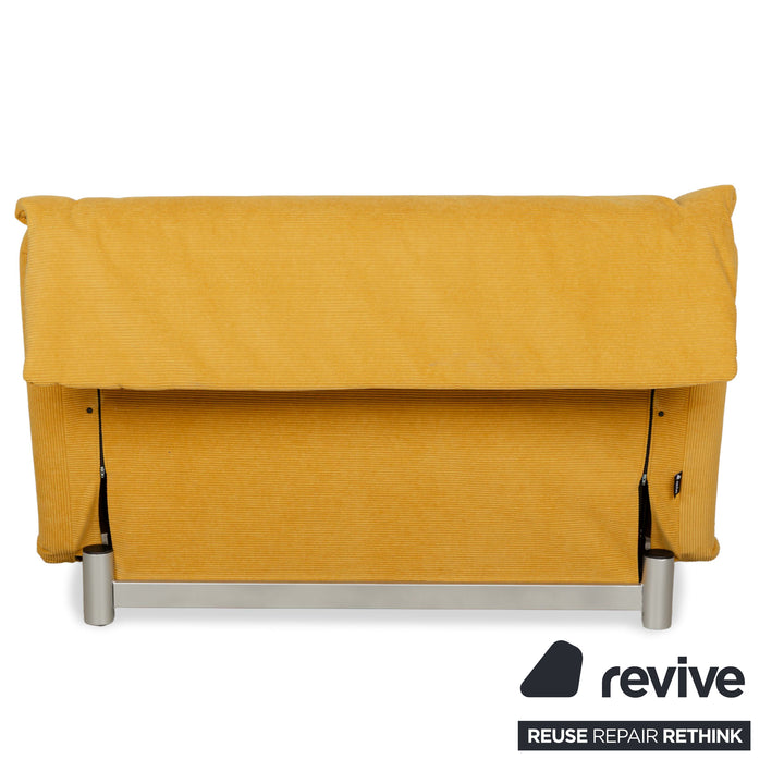 Ligne Roset Multy Fabric Two-Seater Yellow Sofa Bed Couch Reupholstery