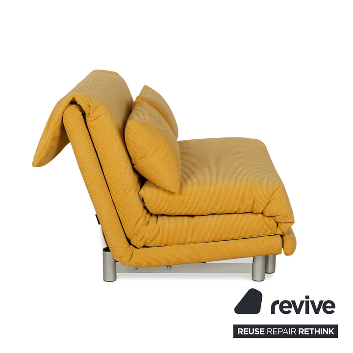Ligne Roset Multy Fabric Two-Seater Yellow Sofa Bed Couch Reupholstery