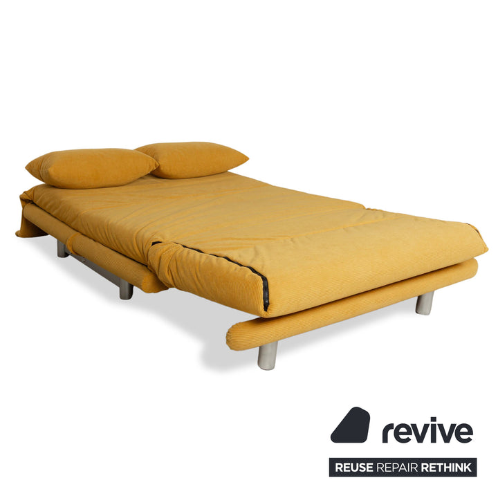 Ligne Roset Multy Fabric Two-Seater Yellow Sofa Bed Couch Reupholstery
