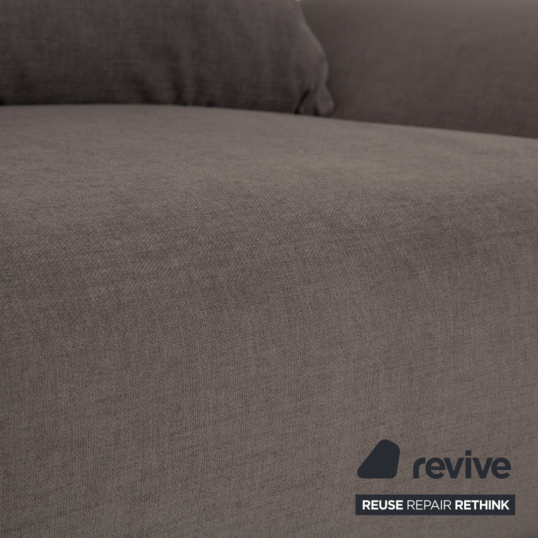 Ligne Roset Multy Stoff Zweisitzer Grau inkl. Armlehnen manuelle Funktion Schlafsofa Couch Neubezug