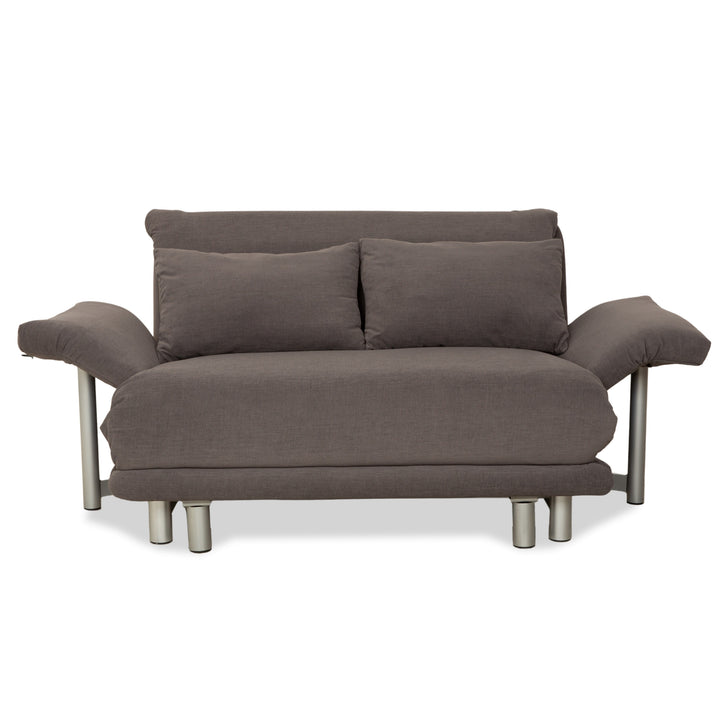 Ligne Roset Multy Stoff Zweisitzer Grau inkl. Armlehnen manuelle Funktion Schlafsofa Couch Neubezug