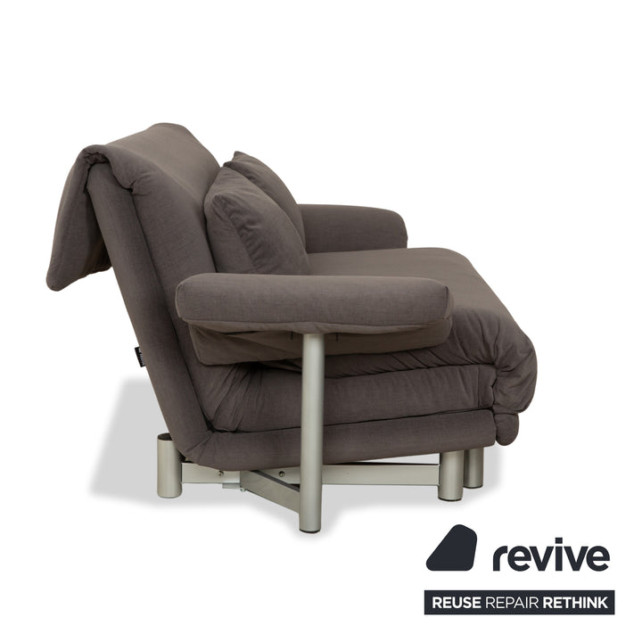 Ligne Roset Multy Stoff Zweisitzer Grau inkl. Armlehnen manuelle Funktion Schlafsofa Couch Neubezug