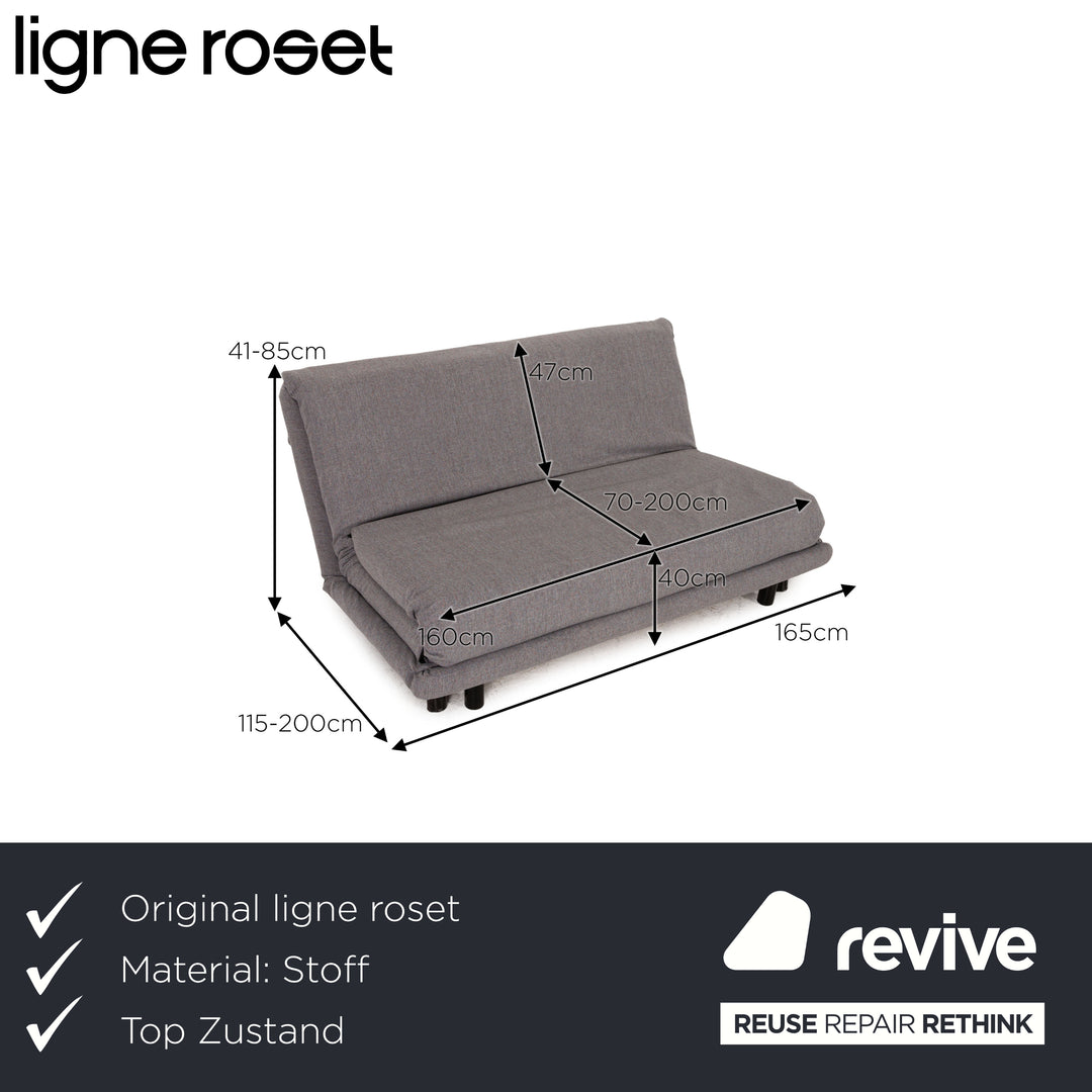 ligne roset Multy Stoff Dreisitzer Grau Sofa Couch Schlafsofa Neubezug