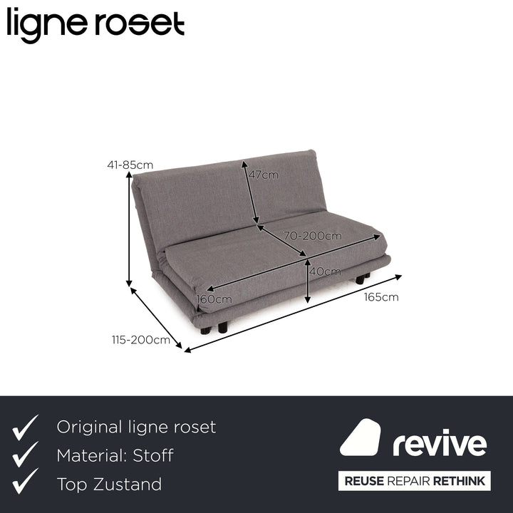 ligne roset Multy Stoff Dreisitzer Grau Sofa Couch Schlafsofa Neubezug