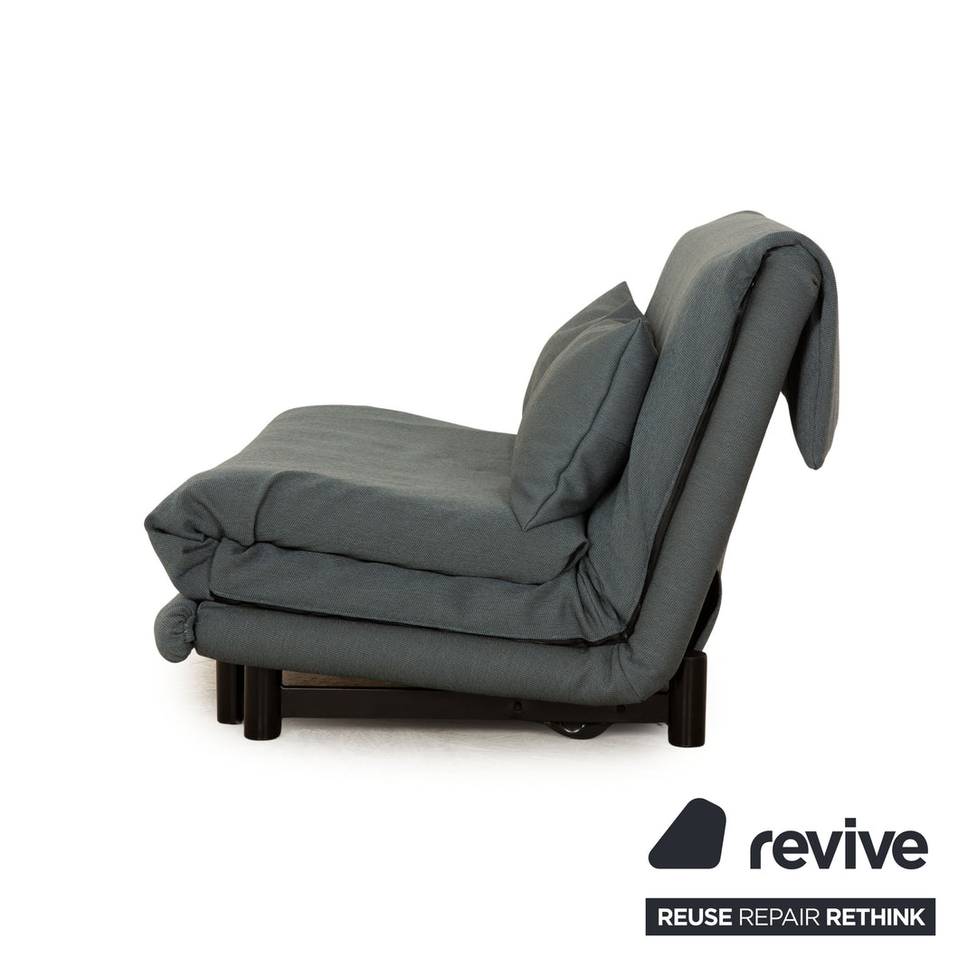 ligne roset Multy Stoff Zweisitzer Neubezug Blau Grau Schlafsofa Sofa Couch manuelle Funktion