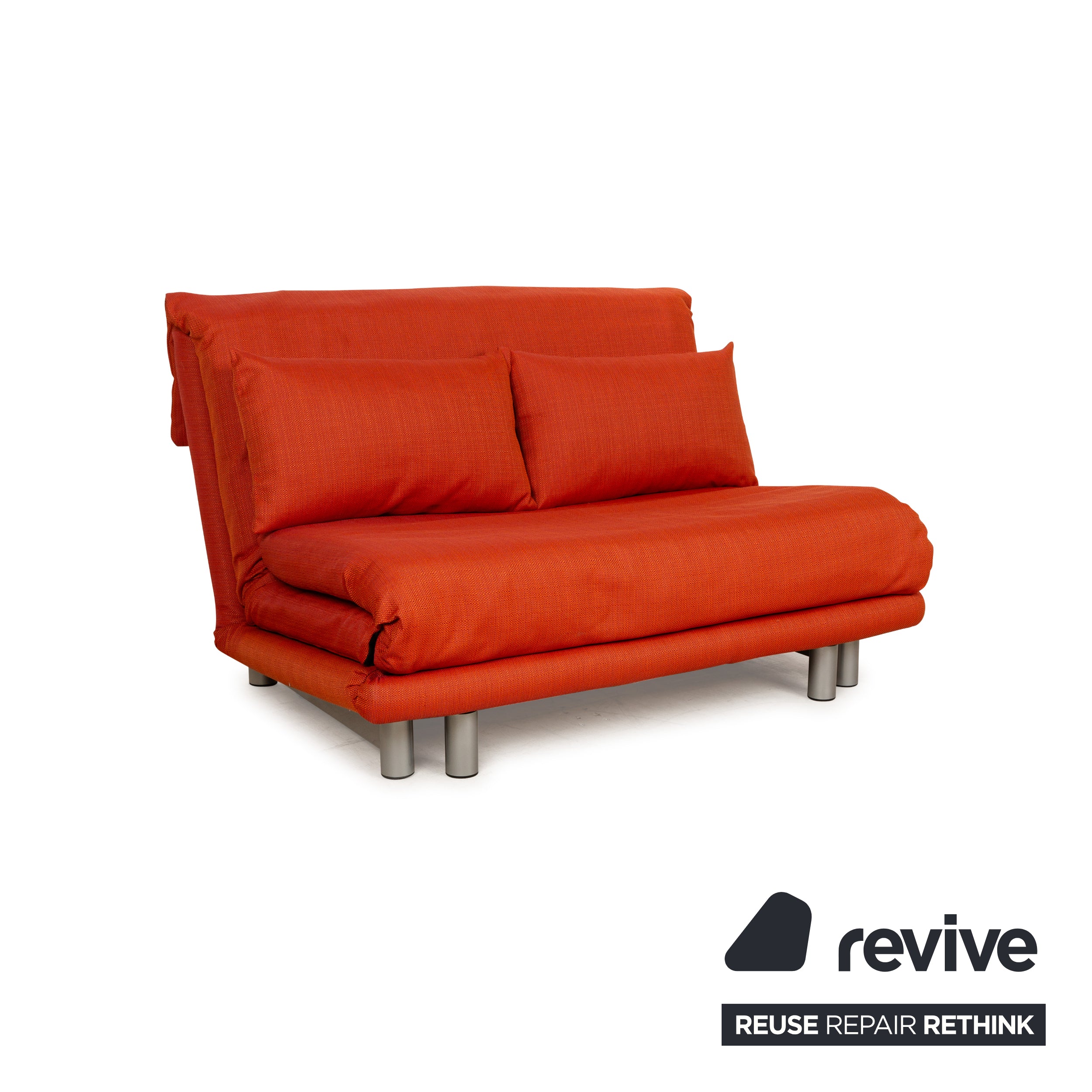 Ligne Roset Multy fabric two-seater orange red new cover manual function sleep function