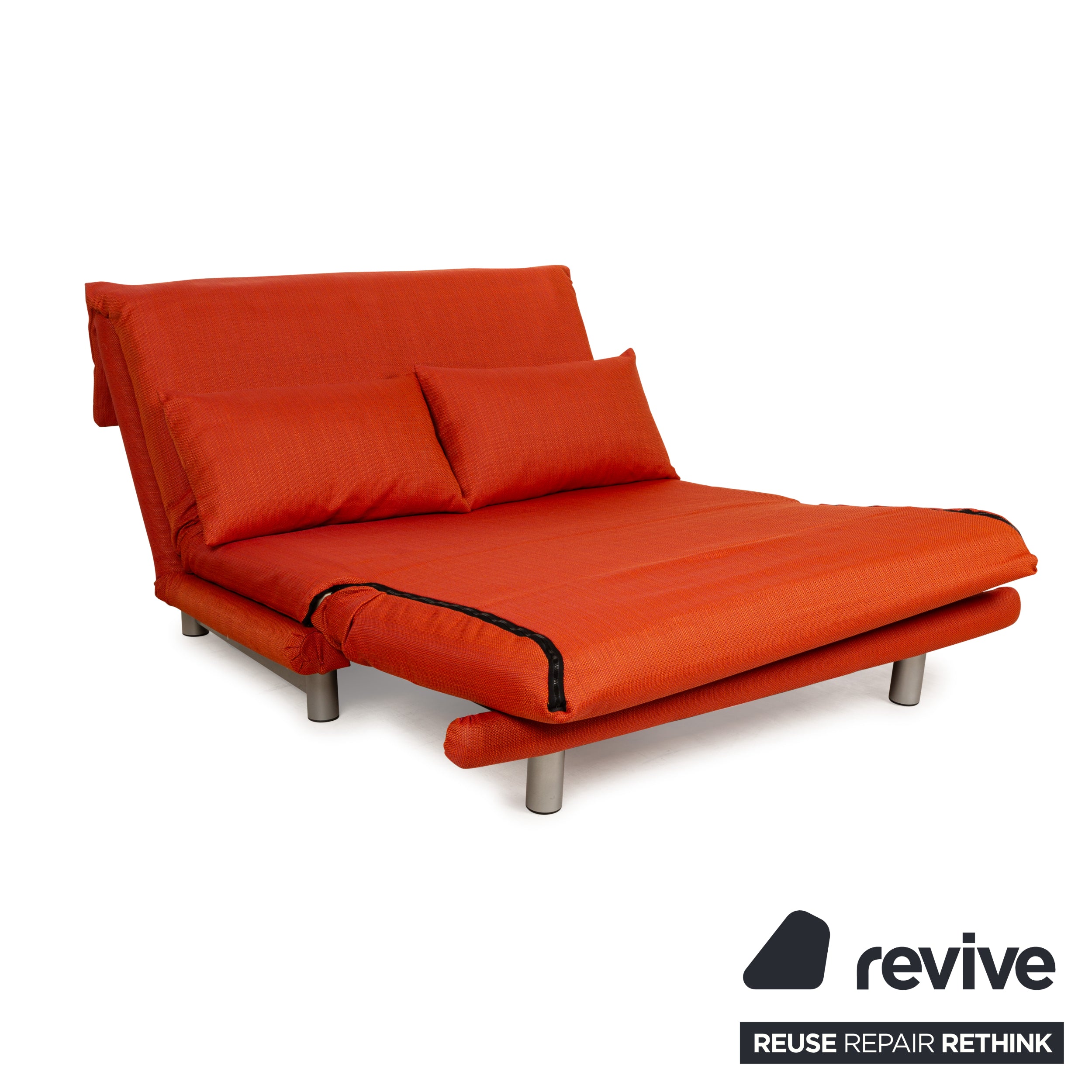 Ligne Roset Multy fabric two-seater orange red new cover manual function sleep function