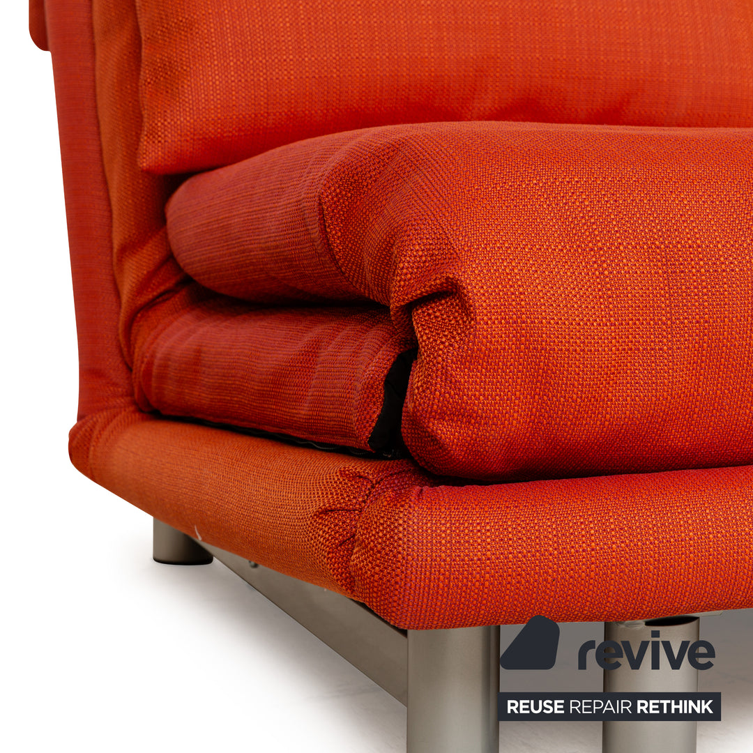 Ligne Roset Multy tissu deux places orange rouge nouvelle housse fonction manuelle fonction sommeil