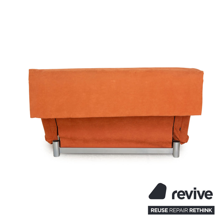 Ligne Roset Multy stoffen tweezitsbank oranje terracotta slaapbank bank handmatige slaapfunctie