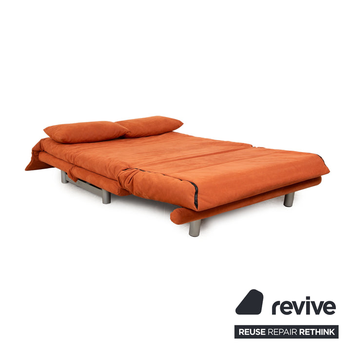 Ligne Roset Multy stoffen tweezitsbank oranje terracotta slaapbank bank handmatige slaapfunctie