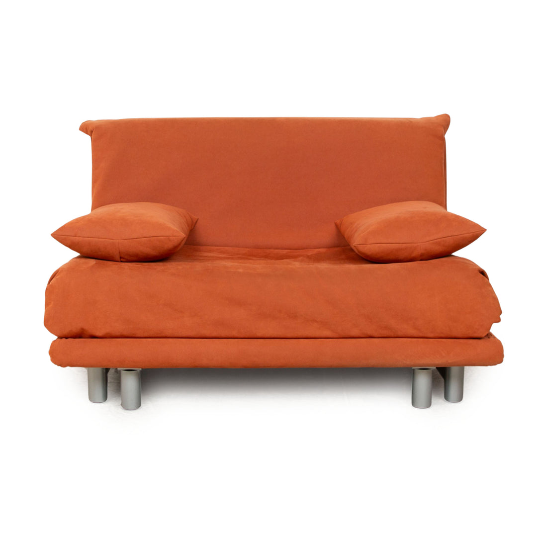 Ligne Roset Multy stoffen tweezitsbank oranje terracotta slaapbank bank handmatige slaapfunctie