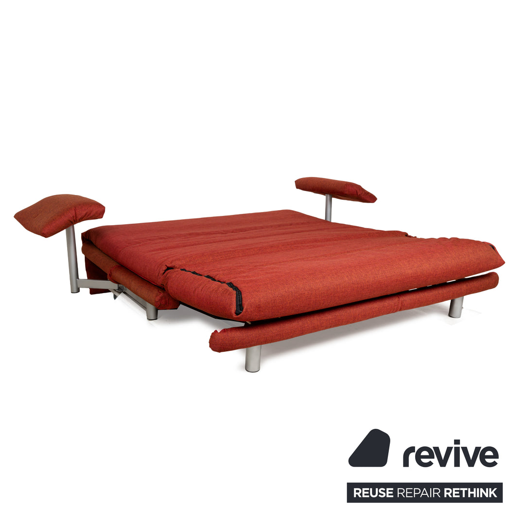 Ligne Roset Multy tissu trois places rouge marron fonction couchage nouvelle housse
