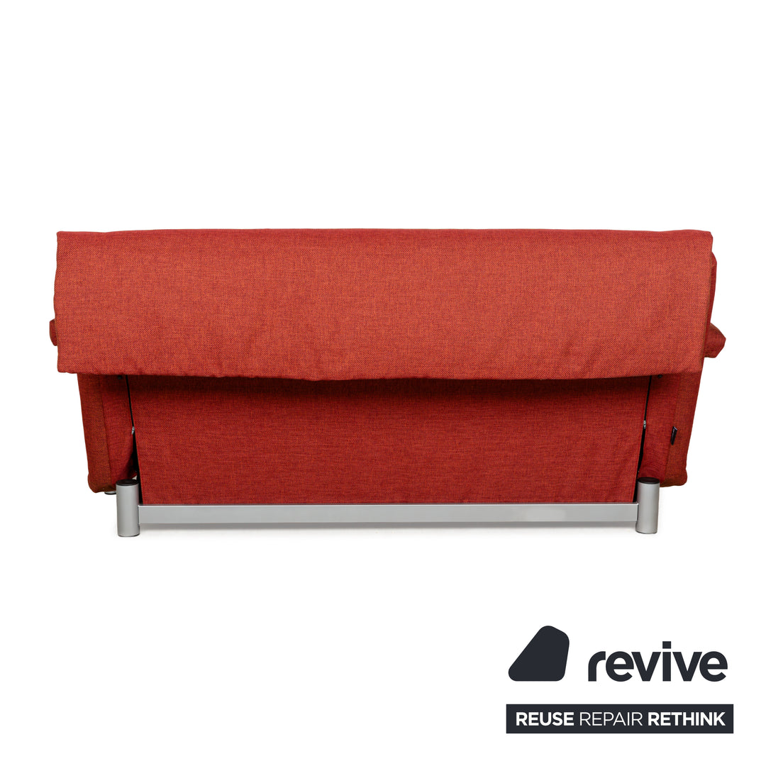 Ligne Roset Multy tissu trois places rouge marron fonction couchage nouvelle housse