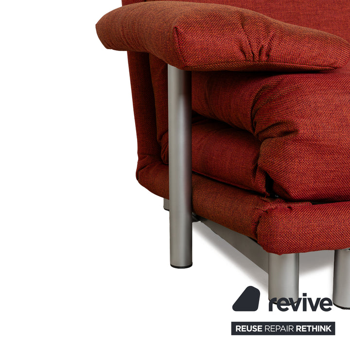Ligne Roset Multy fabric two-seater red brown sleeping function new cover