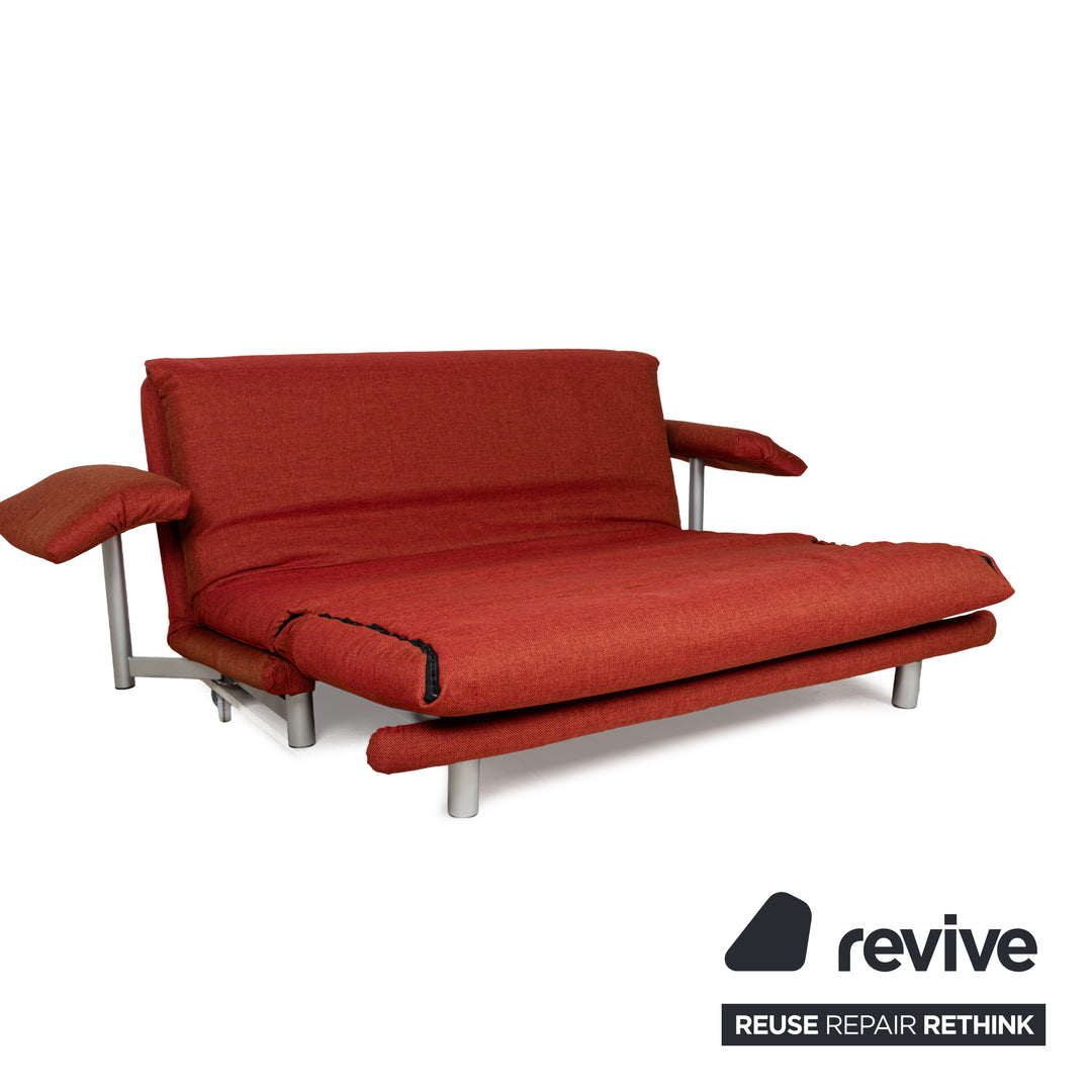 Ligne Roset Multy tissu trois places rouge marron fonction couchage nouvelle housse