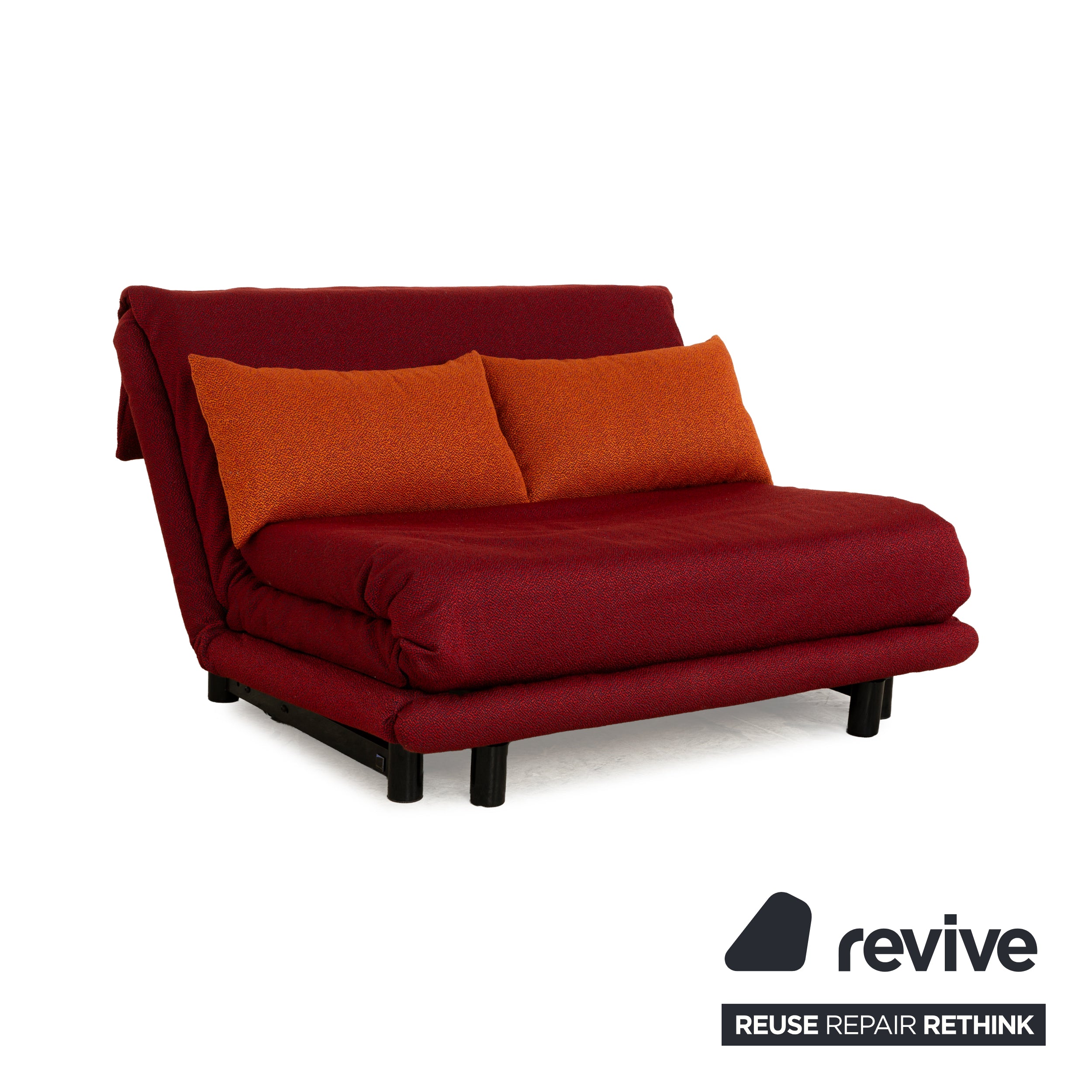 Ligne Roset Multy Stoff Zweisitzer Rot Orange Schlaffunktion Neubezug