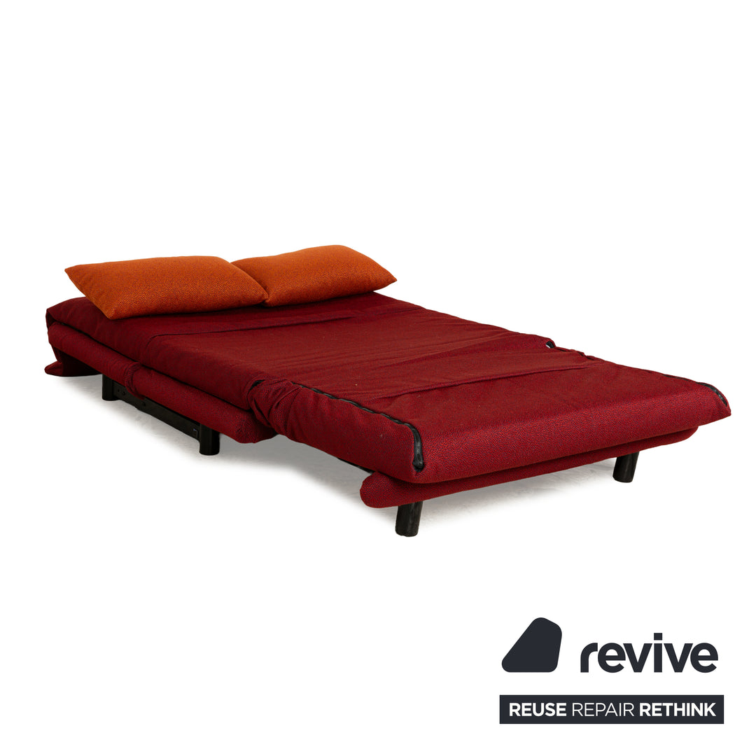 Ligne Roset Multy fabric two-seater red orange sleeping function new cover