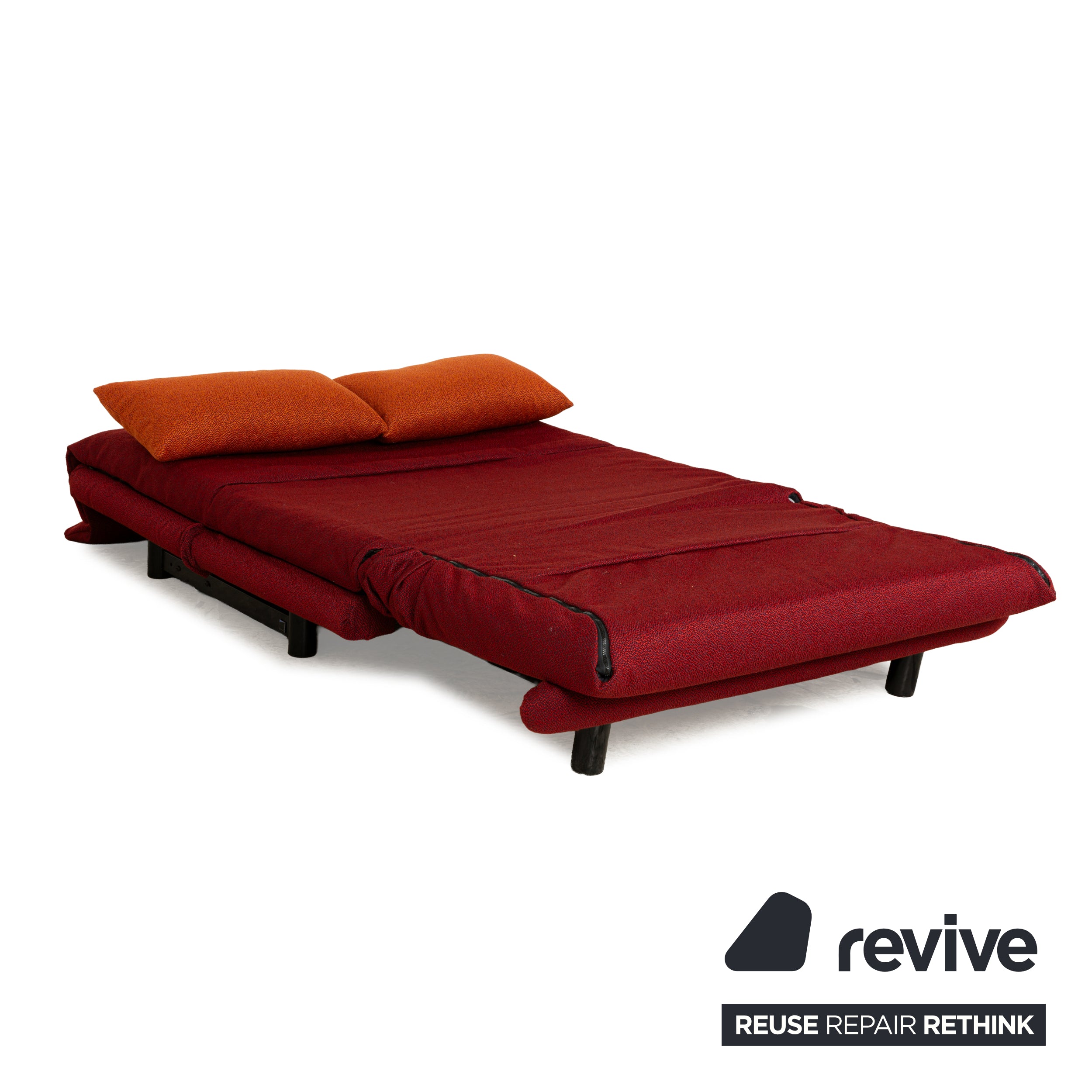 Ligne Roset Multy Stoff Zweisitzer Rot Orange Schlaffunktion Neubezug