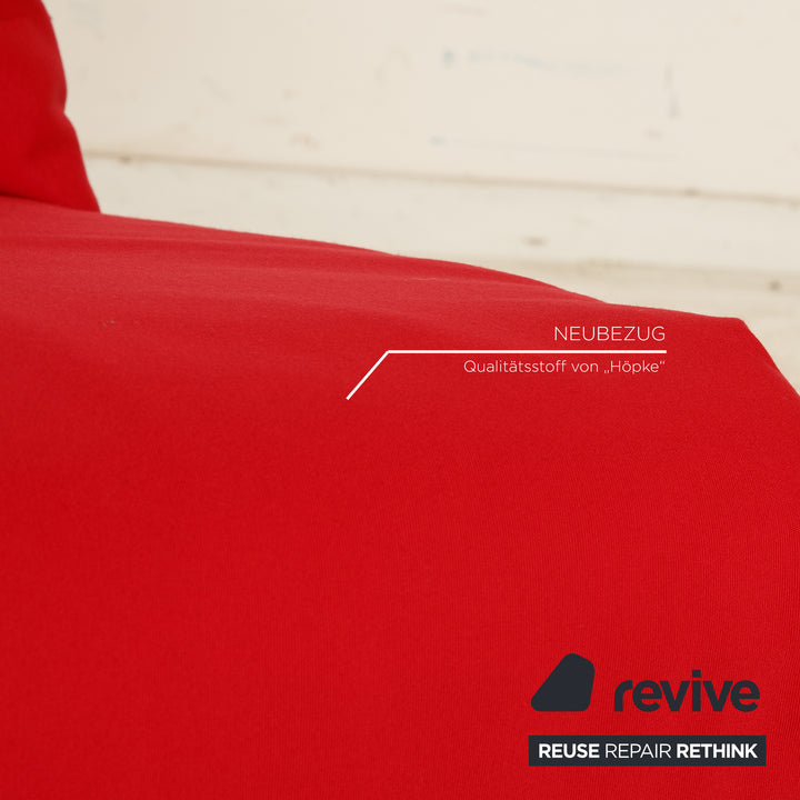 Ligne roset Canapé lit 2 places en tissu Multy rouge fonction manuelle nouvelle housse fonction sommeil