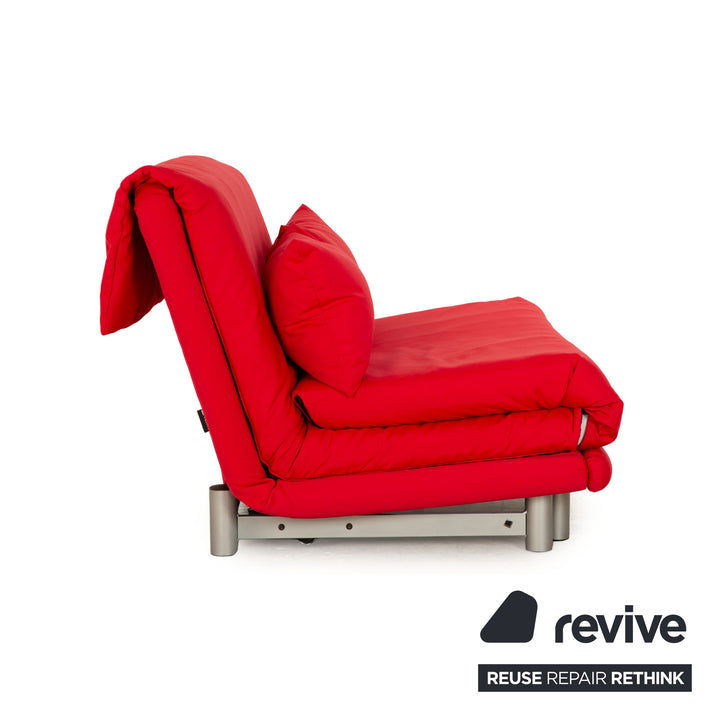Ligne roset Canapé lit 2 places en tissu Multy rouge fonction manuelle nouvelle housse fonction sommeil