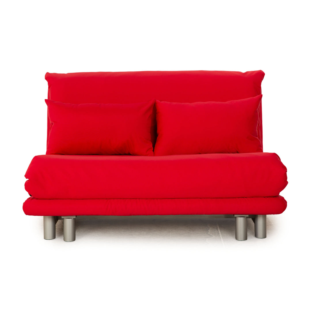 Ligne roset Canapé lit 2 places en tissu Multy rouge fonction manuelle nouvelle housse fonction sommeil