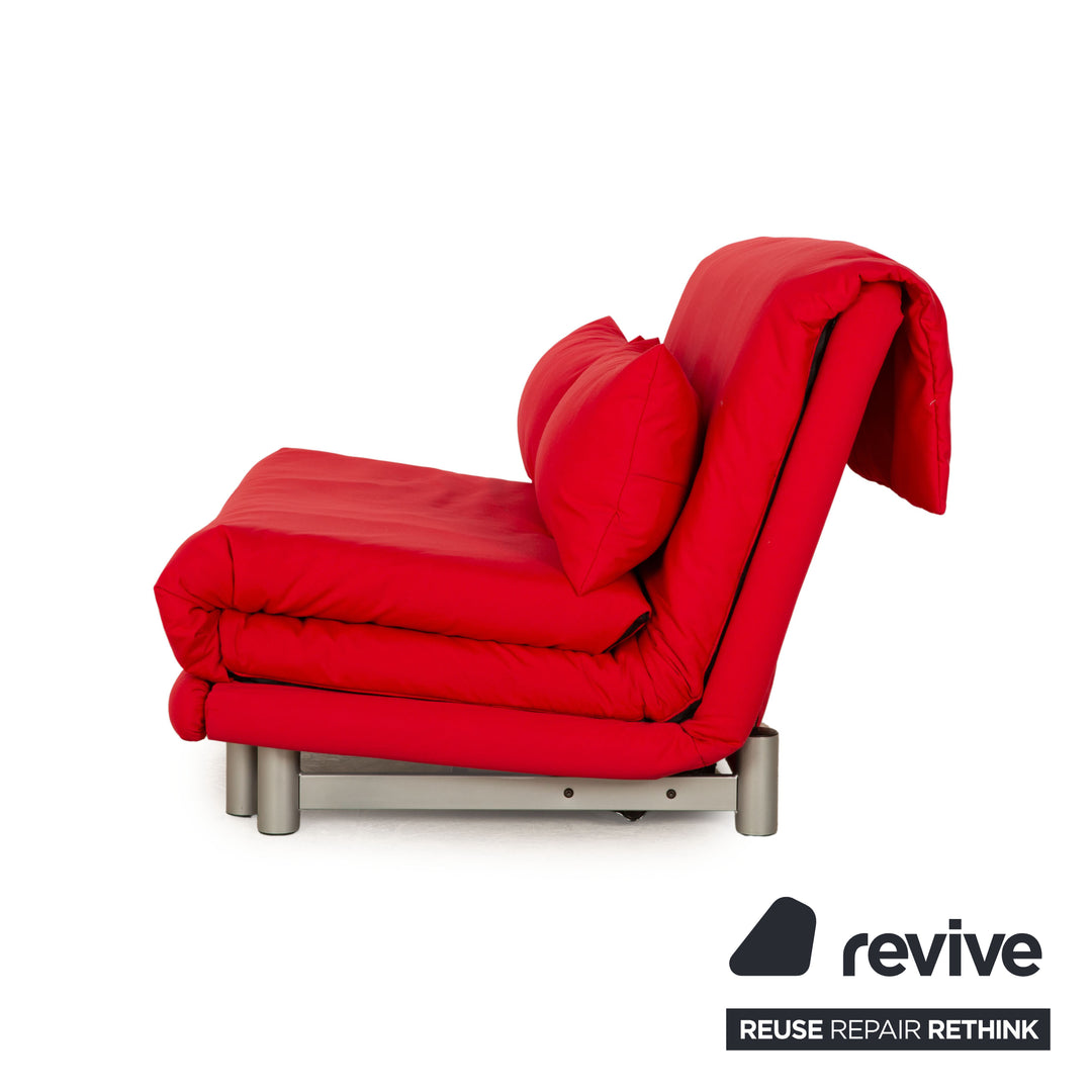 Ligne roset Canapé lit 2 places en tissu Multy rouge fonction manuelle nouvelle housse fonction sommeil