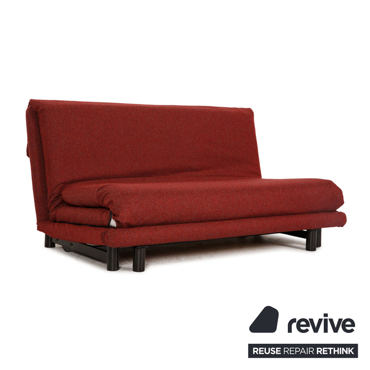 Ligne roset Canapé 3 places en tissu Multy rouge fonction canapé housse neuve