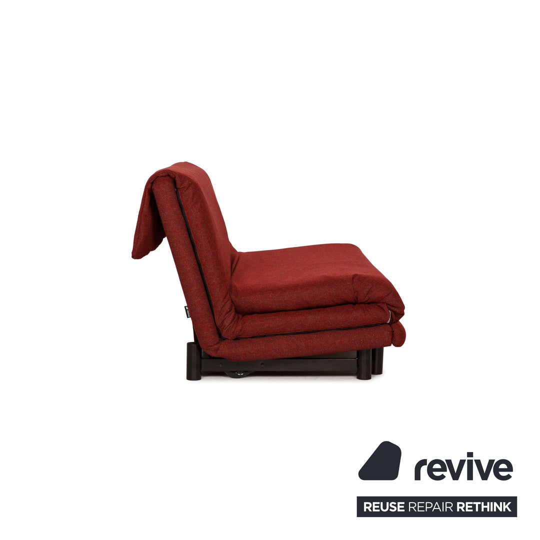 Ligne roset Canapé 3 places en tissu Multy rouge fonction canapé housse neuve