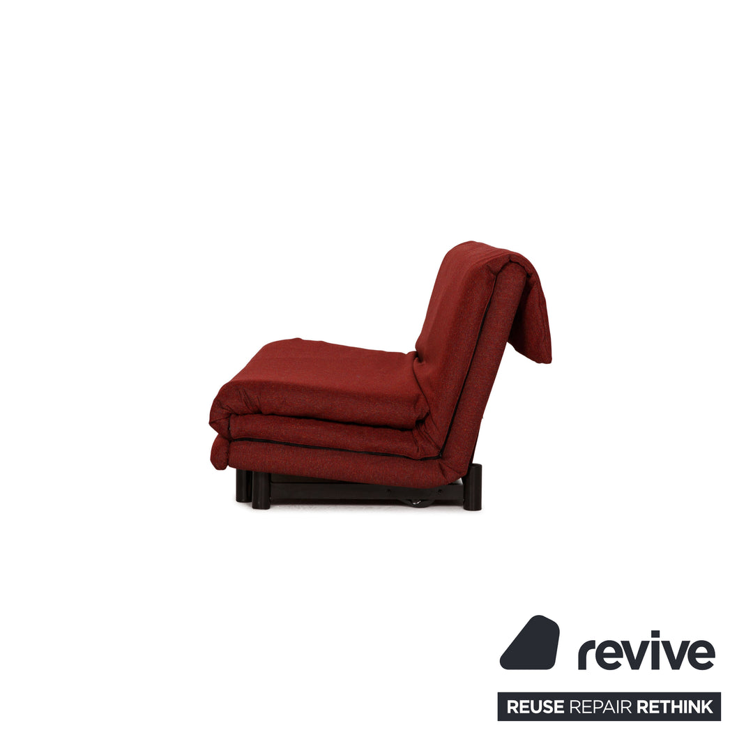Ligne roset Canapé 3 places en tissu Multy rouge fonction canapé housse neuve