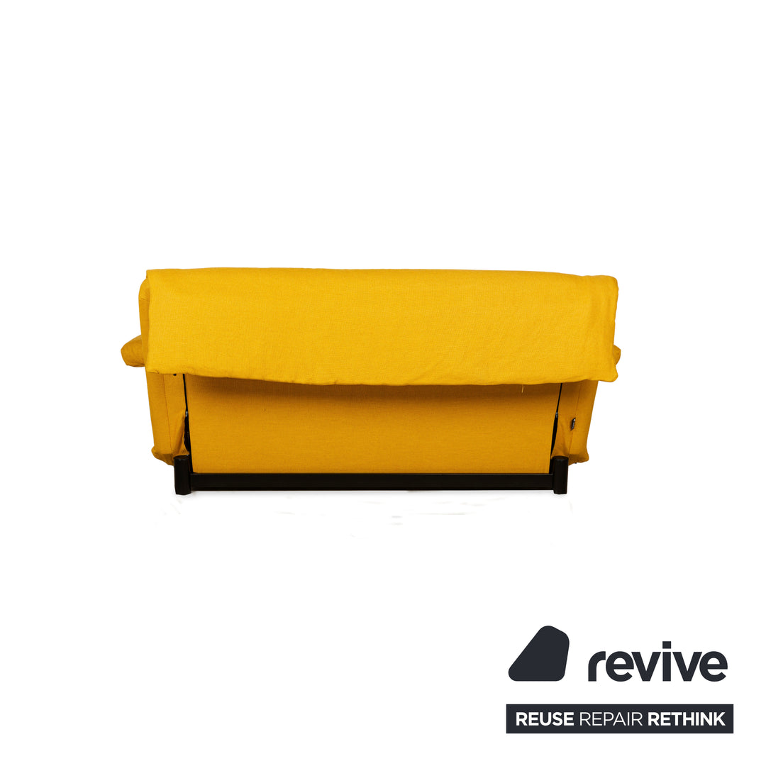 Canapé trois places en tissu Ligne Roset Multy jaune, fonction manuelle, fonction couchage