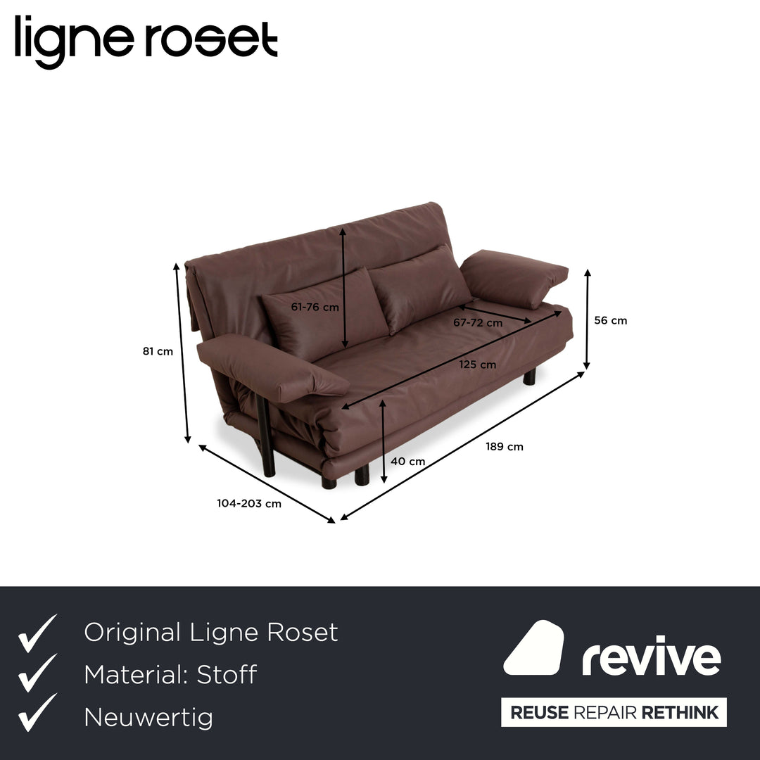 ligne roset Multy Stoff Zweisitzer Taupe Braun manuelle Funktion Sofa Couch Schlafsofa Neubezug inkl. Armlehnen