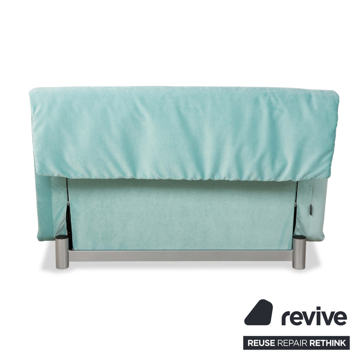 ligne roset Multy tweezitsbank stof turkoois mint slaapbank handmatige functie opnieuw gestoffeerd slaapfunctie
