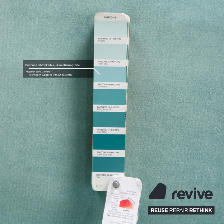 ligne roset Multy fabric two-seater turquoise mint sofa bed manual function new cover sleeping function