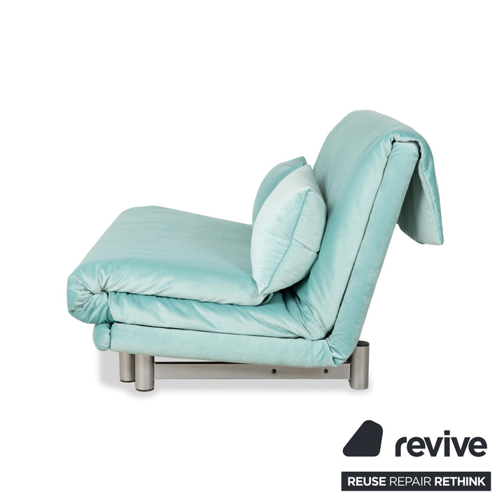ligne roset Multy tweezitsbank stof turkoois mint slaapbank handmatige functie opnieuw gestoffeerd slaapfunctie