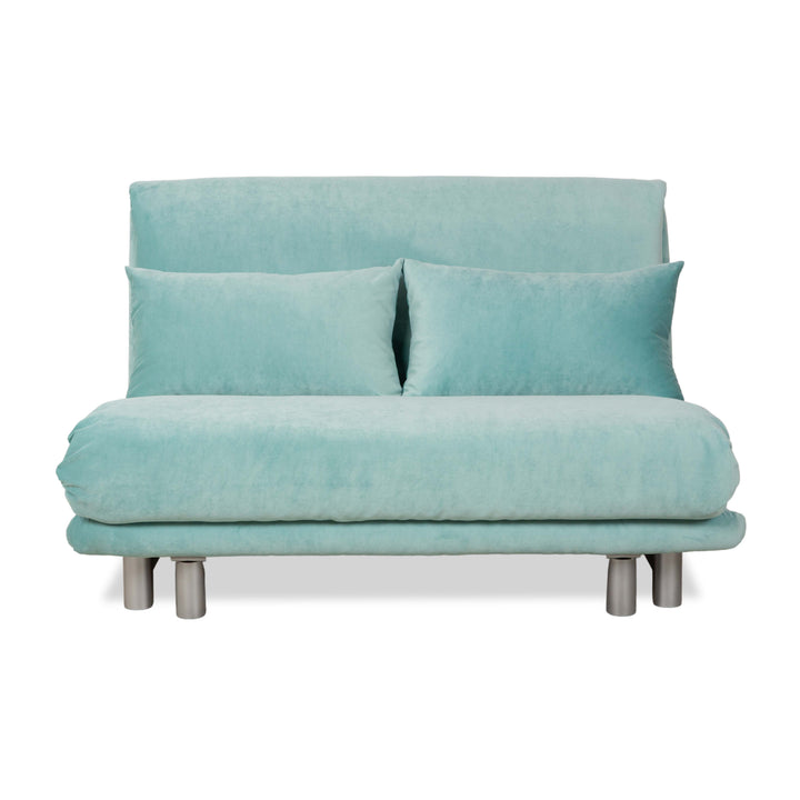 ligne roset Multy tweezitsbank stof turkoois mint slaapbank handmatige functie opnieuw gestoffeerd slaapfunctie