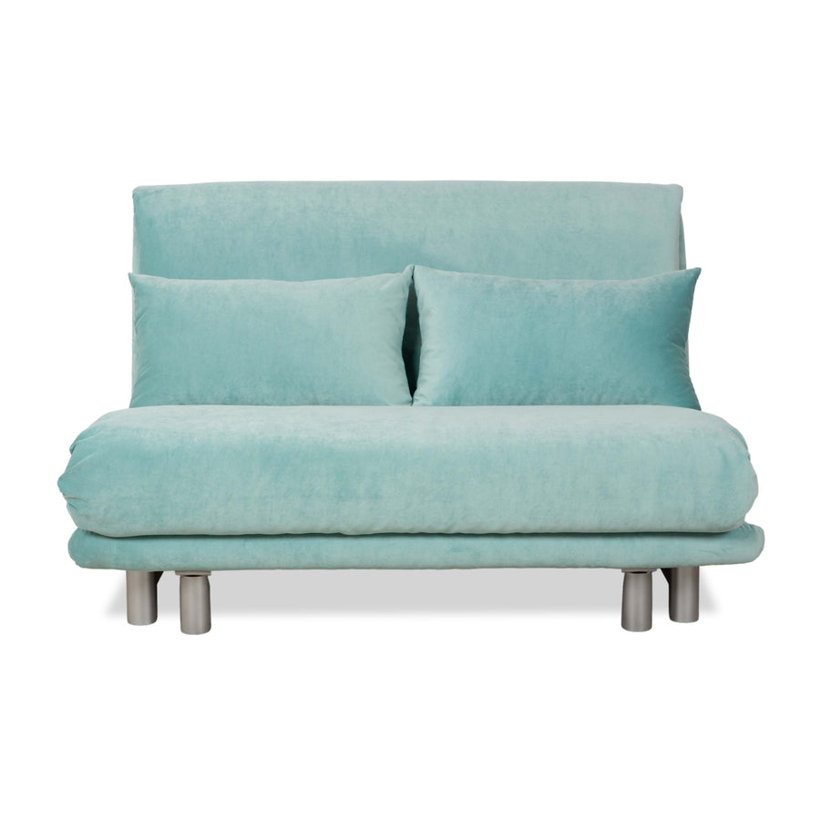 ligne roset Multy tweezitsbank stof turkoois mint slaapbank handmatige functie opnieuw gestoffeerd slaapfunctie