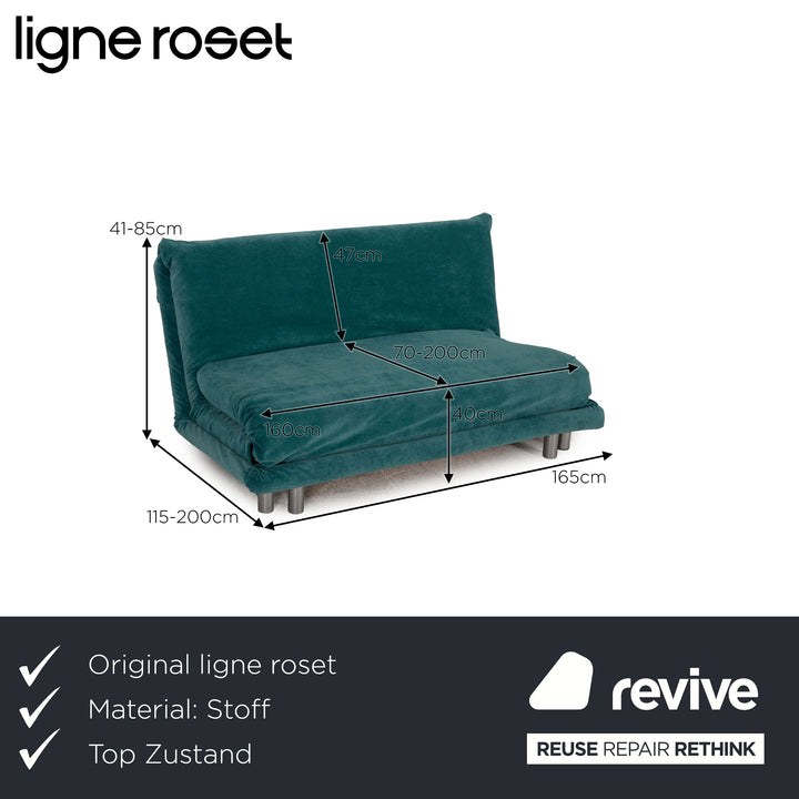ligne roset Multy Stoff Dreisitzer Türkis Sofa Couch Schlaffunktion