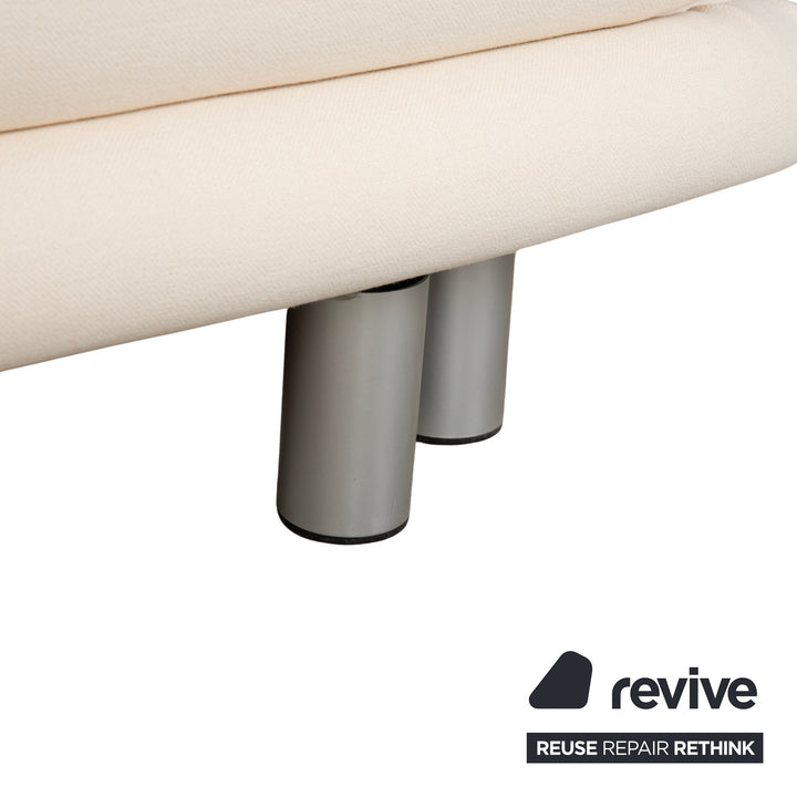Canapé convertible deux places Ligne Roset Multy beige crème avec fonction convertible manuelle - Réfection de la tapisserie
