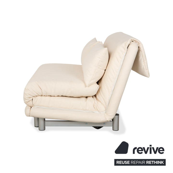 Ligne Roset Multy Two-Seater Beige Cream Manual Sleeping Function Sofa Couch Reupholstery
