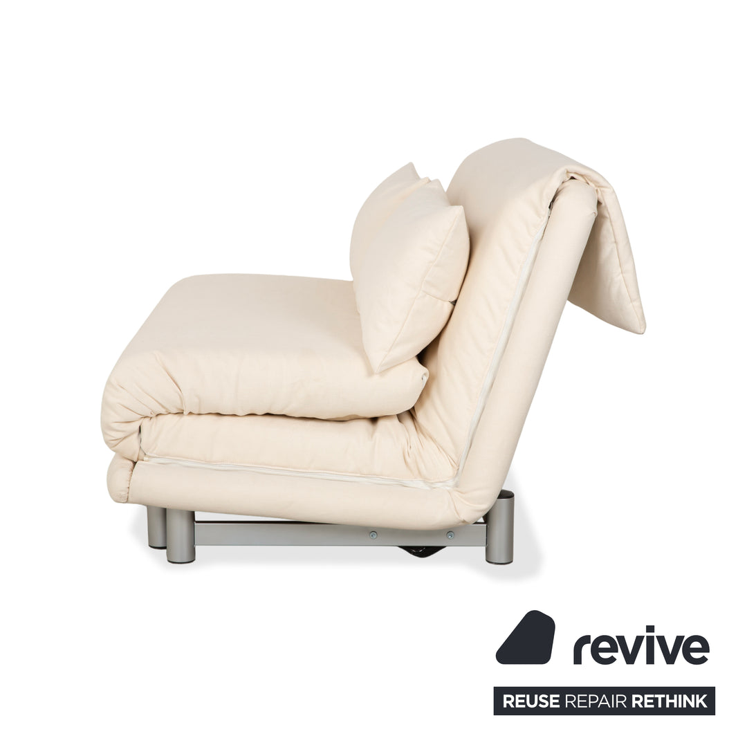 Ligne Roset Multy Two-Seater Beige Cream Manual Sleeping Function Sofa Couch Reupholstery