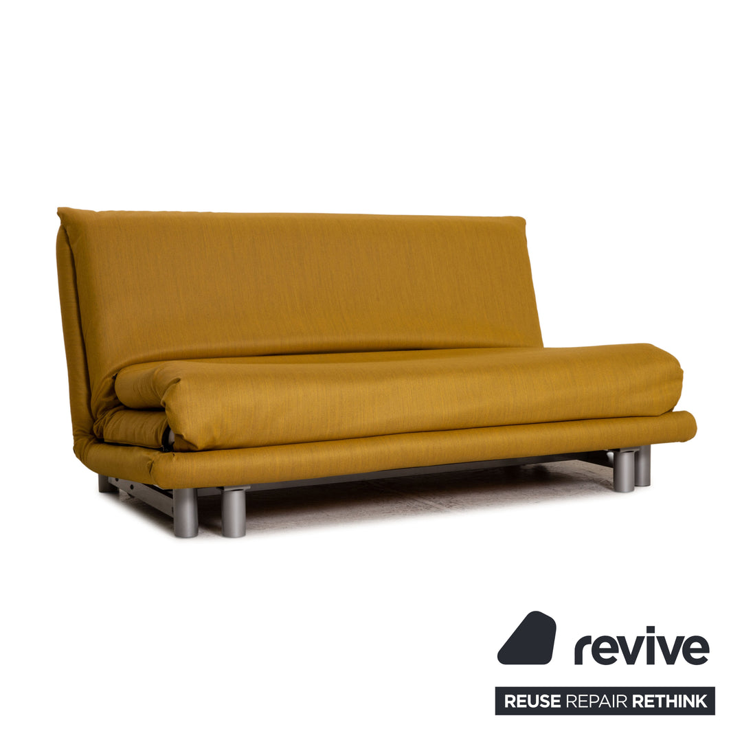 ligne roset Multy fabric sofa yellow three-seater couch function sleeping function