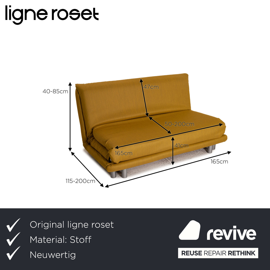 ligne roset Multy fabric sofa yellow three-seater couch function sleeping function