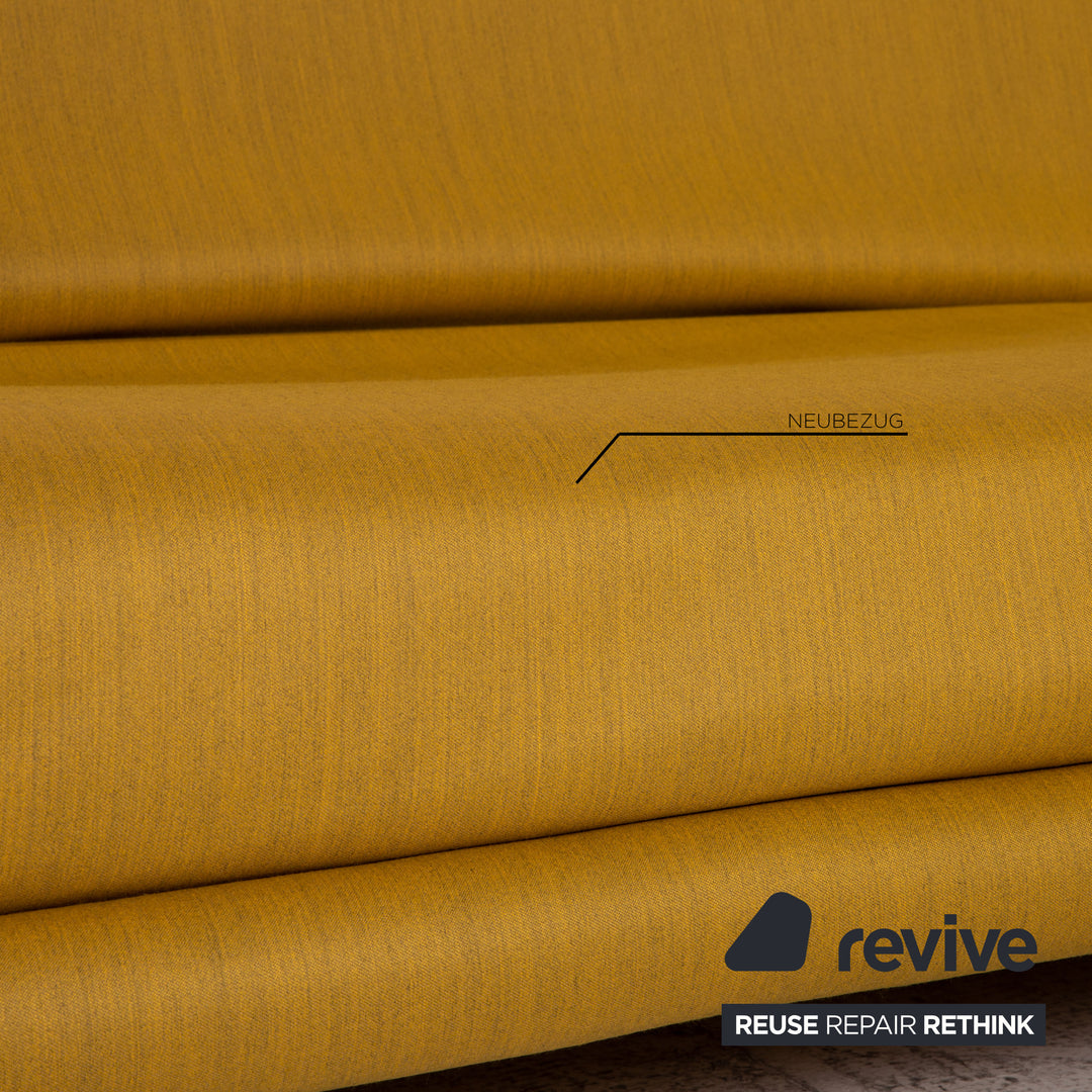ligne roset Multy fabric sofa yellow three-seater couch function sleeping function