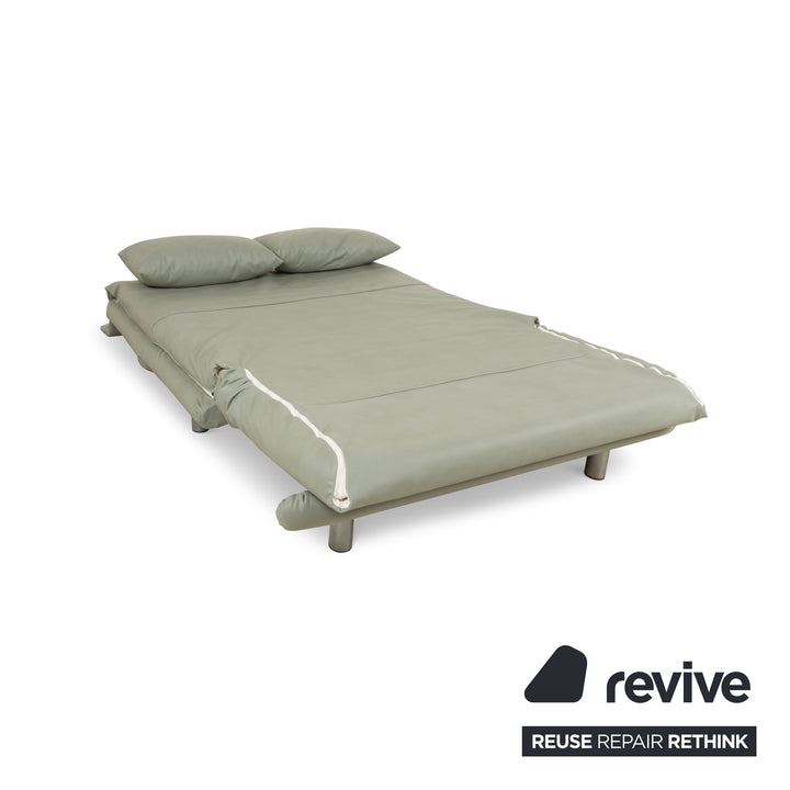 ligne roset Multy tweezitsbank groen vegan leer (Gavin 110) stof handmatige functie slaapbank bank opnieuw bekleed