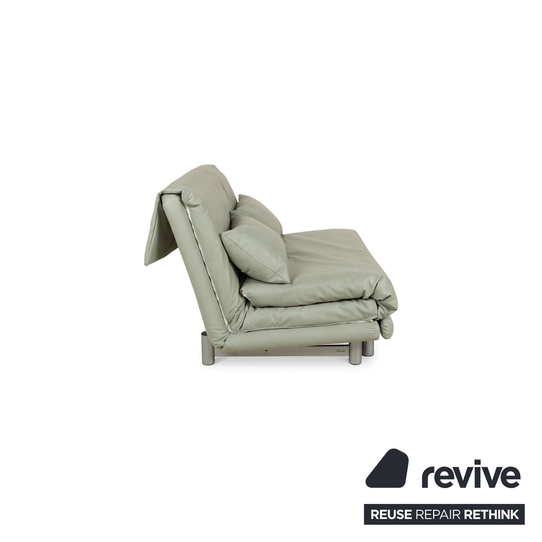 ligne roset Multy tweezitsbank groen vegan leer (Gavin 110) stof handmatige functie slaapbank bank opnieuw bekleed