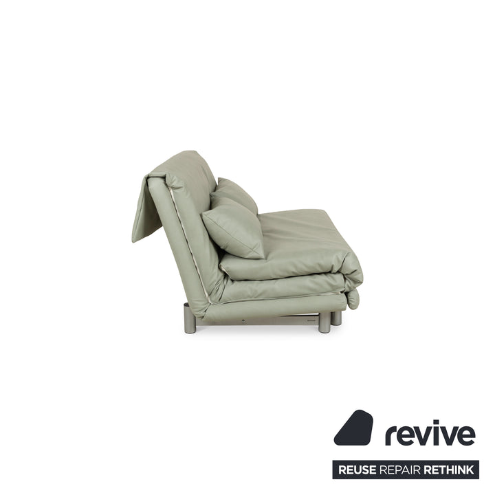 ligne roset Multy tweezitsbank groen vegan leer (Gavin 110) stof handmatige functie slaapbank bank opnieuw bekleed