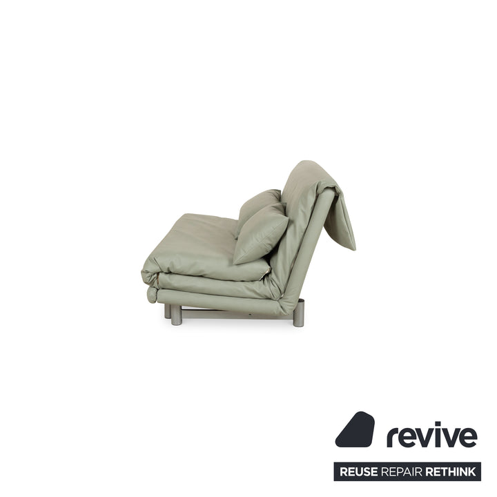 ligne roset Multy tweezitsbank groen vegan leer (Gavin 110) stof handmatige functie slaapbank bank opnieuw bekleed